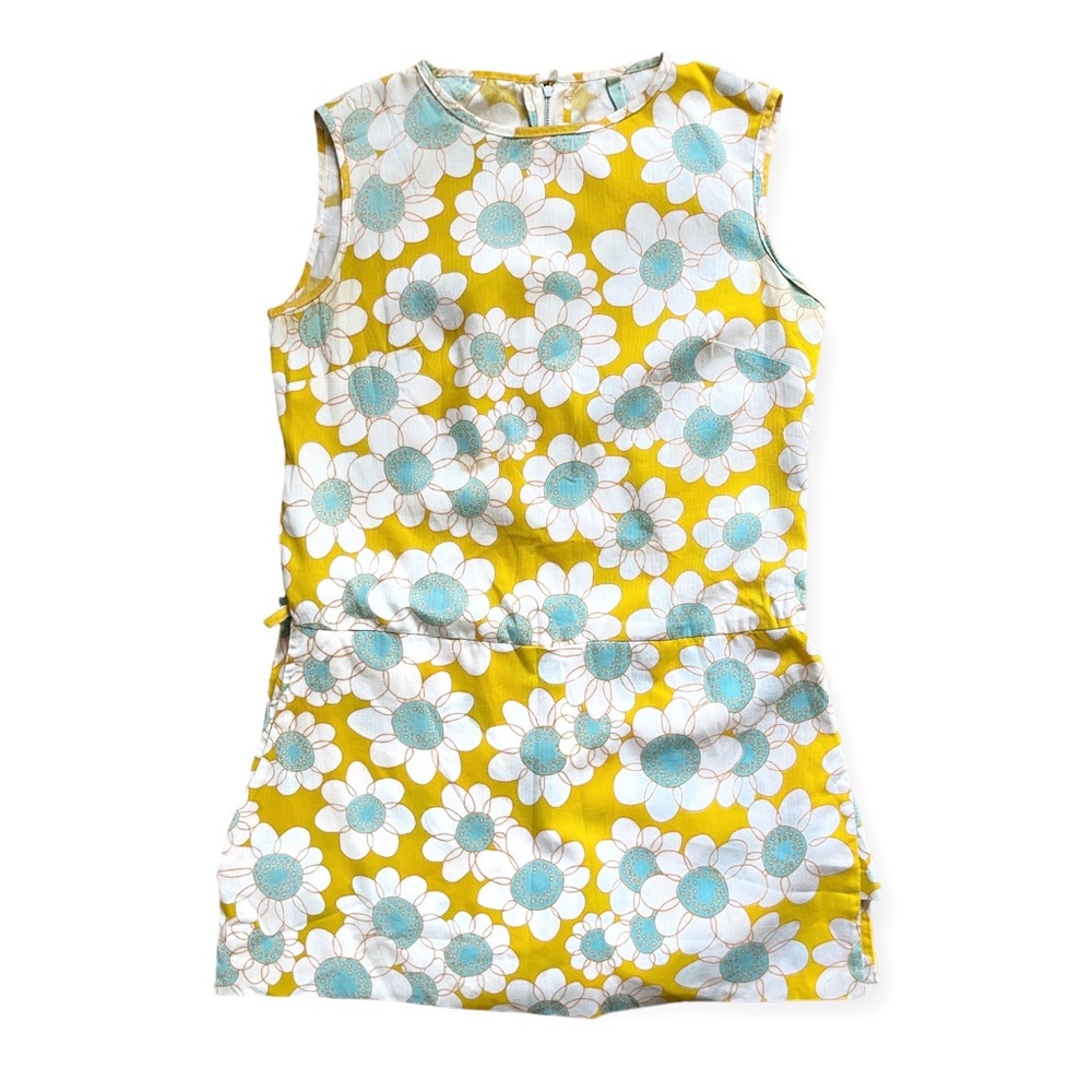 RARE Fritzi of California 1960's Yellow Floral Print Mini Romper